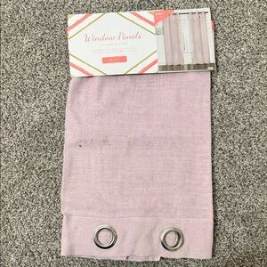 Pink with silver stars Window Panels with metal Grommets